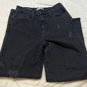 Black straight legged jeans